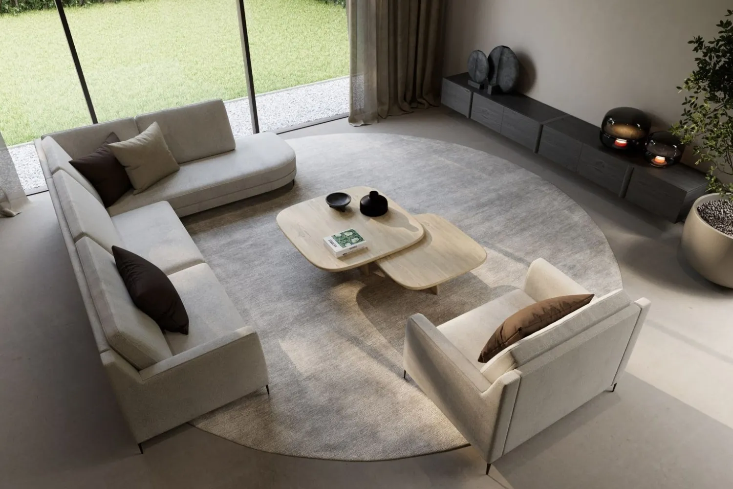 Vierkante Salontafels-Hofstede Raanhuis Arona Salontafel Light Brown