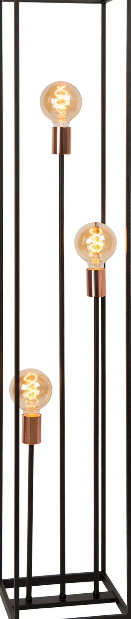 Industriële Vloerlampen|Vloerlampen-Lucide Arthur Vloerlamp Zwart, Koper