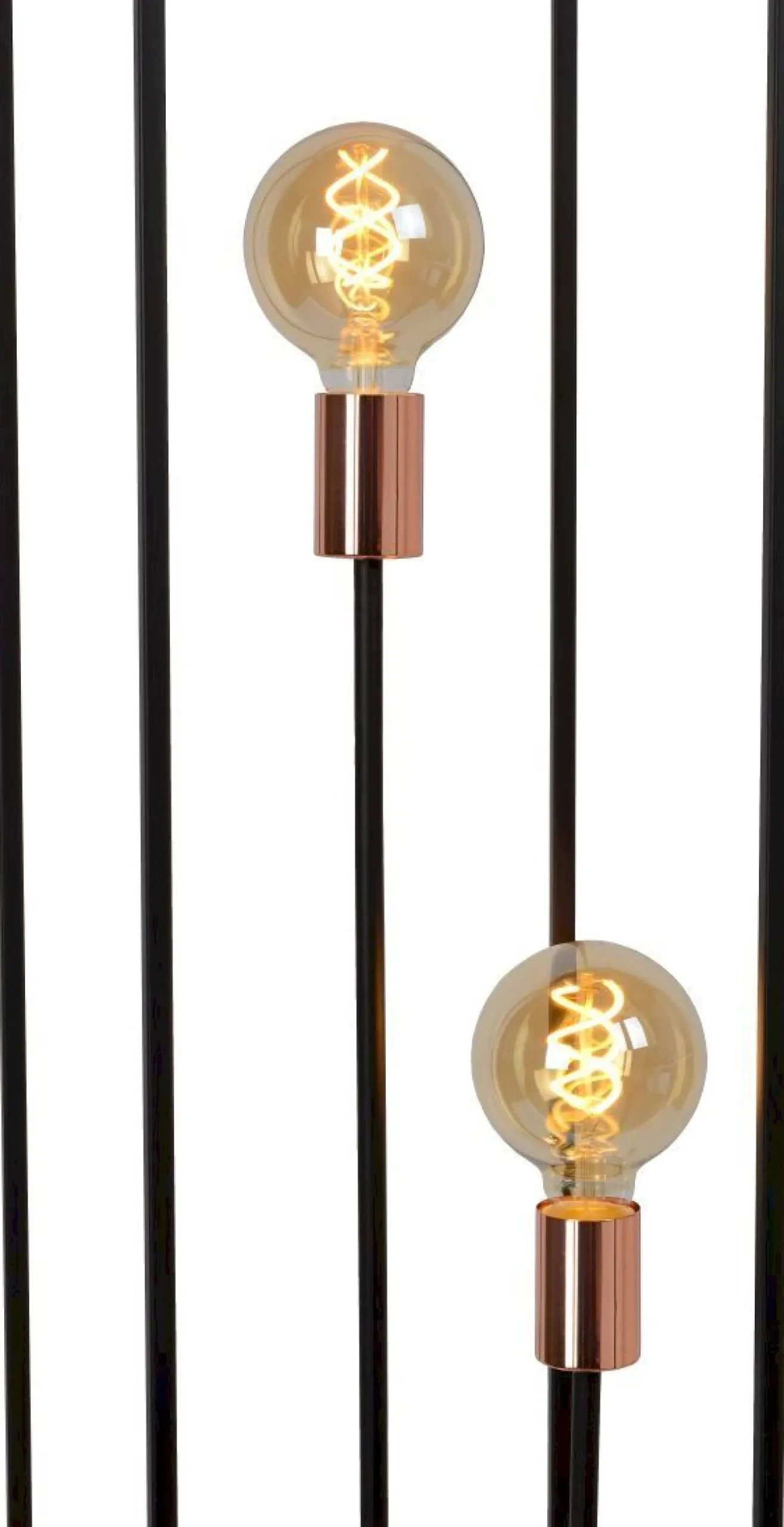 Industriële Vloerlampen|Vloerlampen-Lucide Arthur Vloerlamp Zwart, Koper