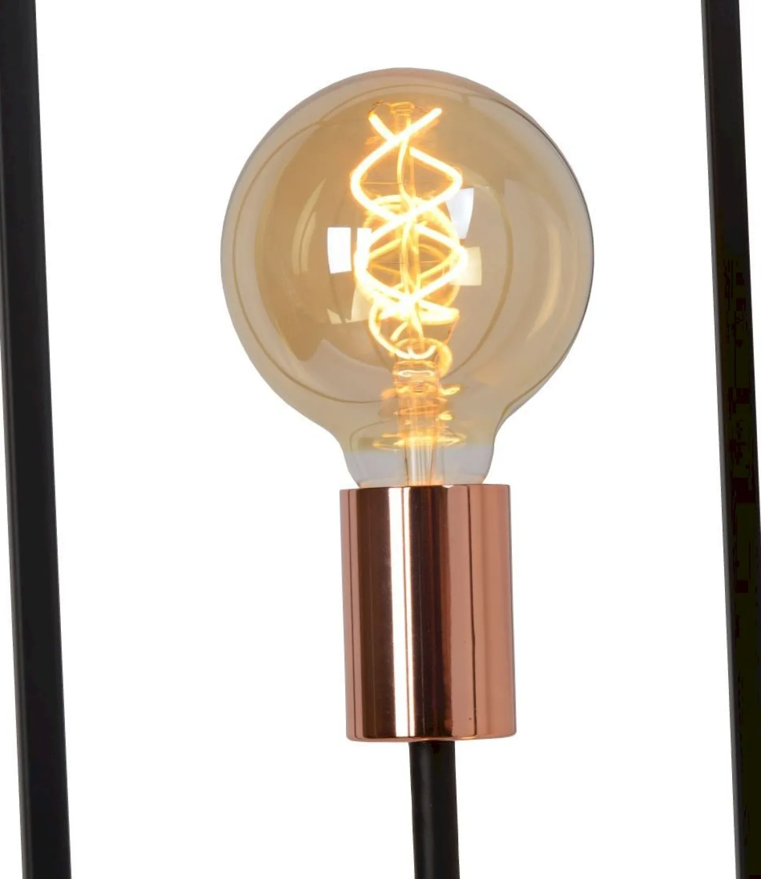 Industriële Vloerlampen|Vloerlampen-Lucide Arthur Vloerlamp Zwart, Koper
