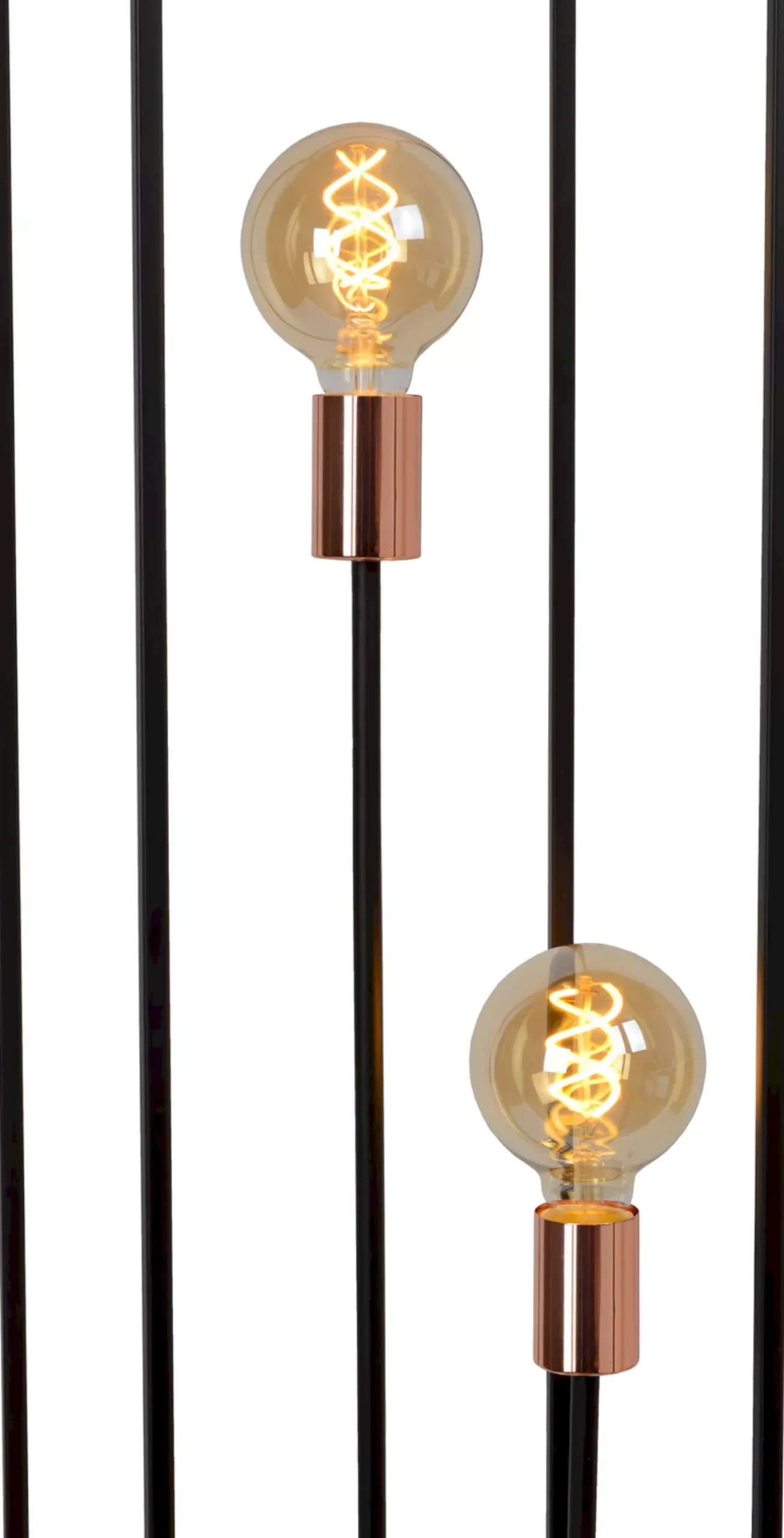 Industriële Vloerlampen|Vloerlampen-Lucide Arthur Vloerlamp Zwart, Koper