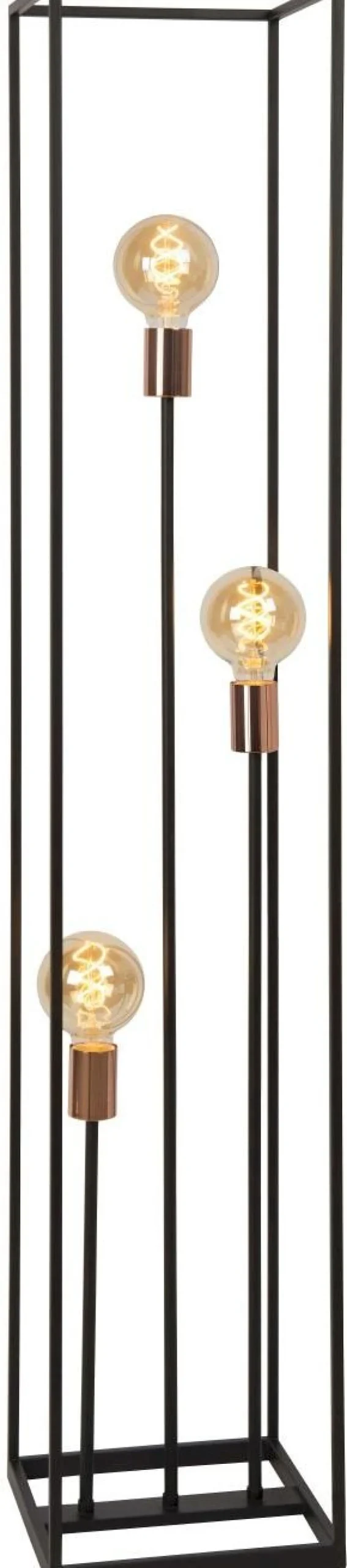 Industriële Vloerlampen|Vloerlampen-Lucide Arthur Vloerlamp Zwart, Koper