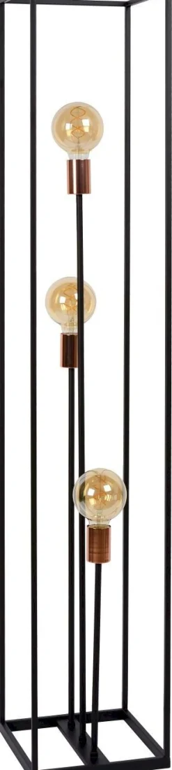 Industriële Vloerlampen|Vloerlampen-Lucide Arthur Vloerlamp Zwart, Koper