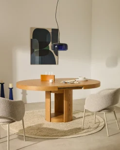 Houten Eettafels-Kave Home Artis Uitschuifbare Eettafel Naturel
