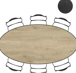 Houten Eettafels|Ovale Eettafels-XOOON Arvada Ellips Eettafel Natural
