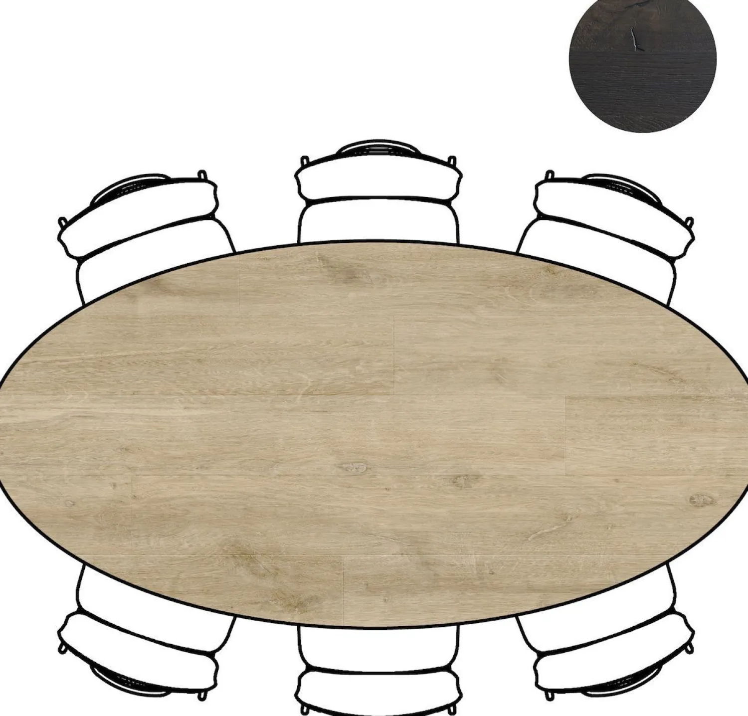 Houten Eettafels|Ovale Eettafels-XOOON Arvada Ellips Eettafel Natural
