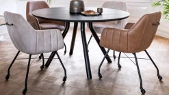 Houten Eettafels|Ronde Eettafels-XOOON Arvada Rond Eettafel Onyx