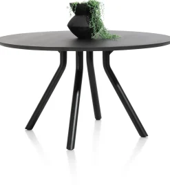 Houten Eettafels|Ronde Eettafels-XOOON Arvada Rond Eettafel Onyx