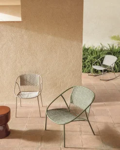 Tuinstoelen-Kave Home Atrani Outdoor Schommelstoel Groen