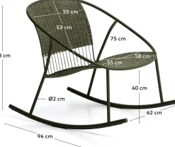 Tuinstoelen-Kave Home Atrani Outdoor Schommelstoel Groen