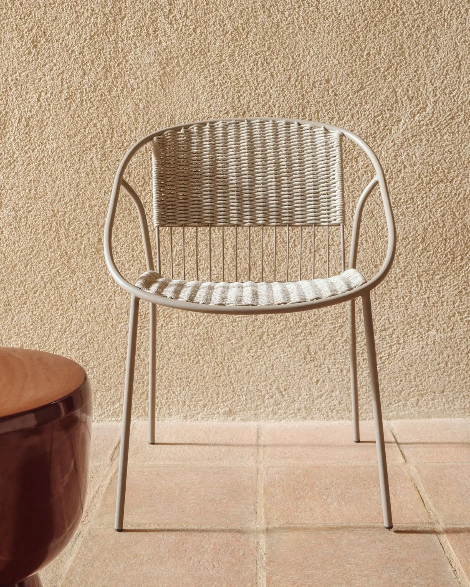 Tuinstoelen-Kave Home Atrani Tuinstoel Taupe