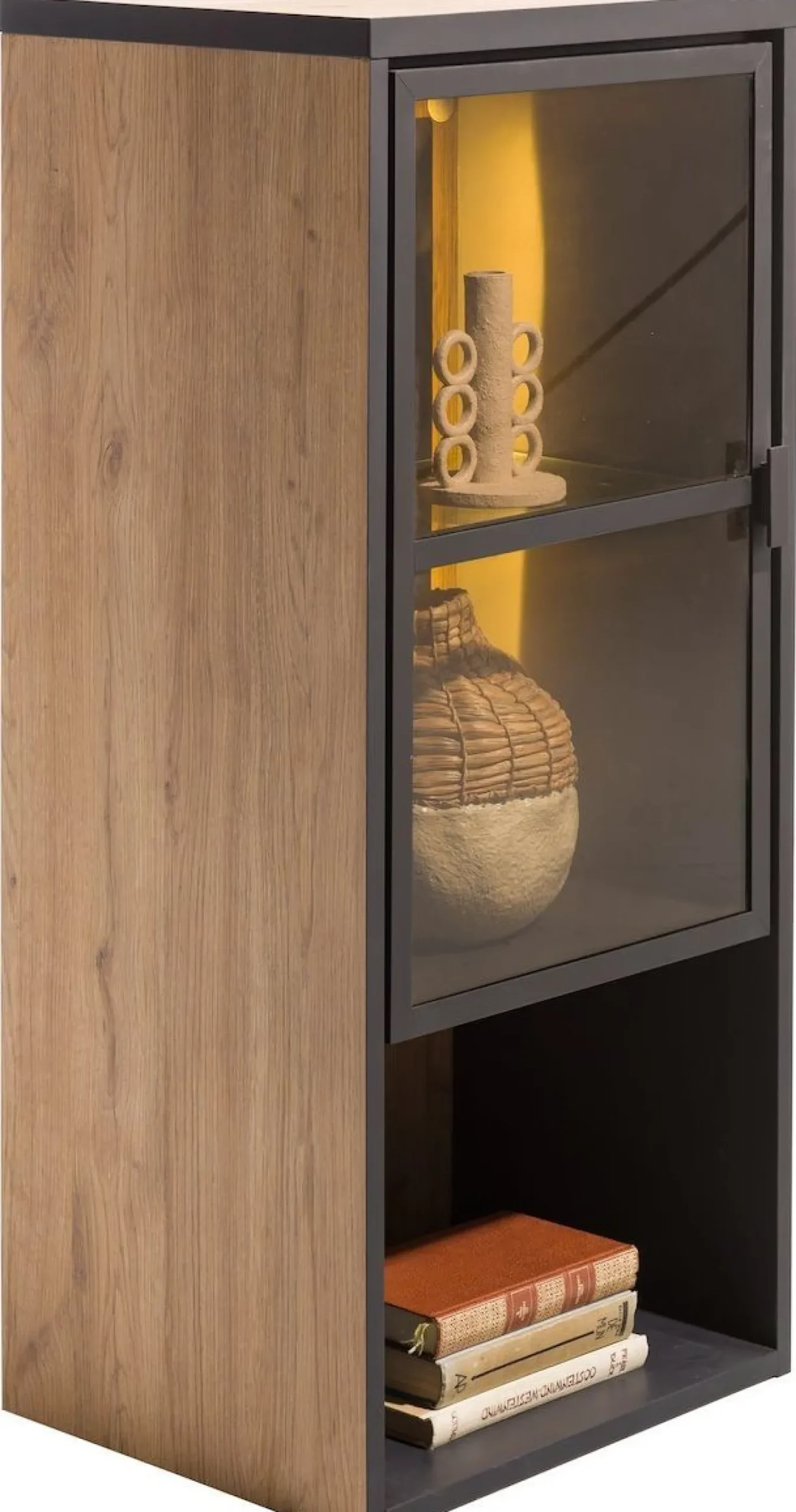 Opbergkasten|Opbergkasten-Henders en Hazel Avalon Glasdeur Wandkast Natural