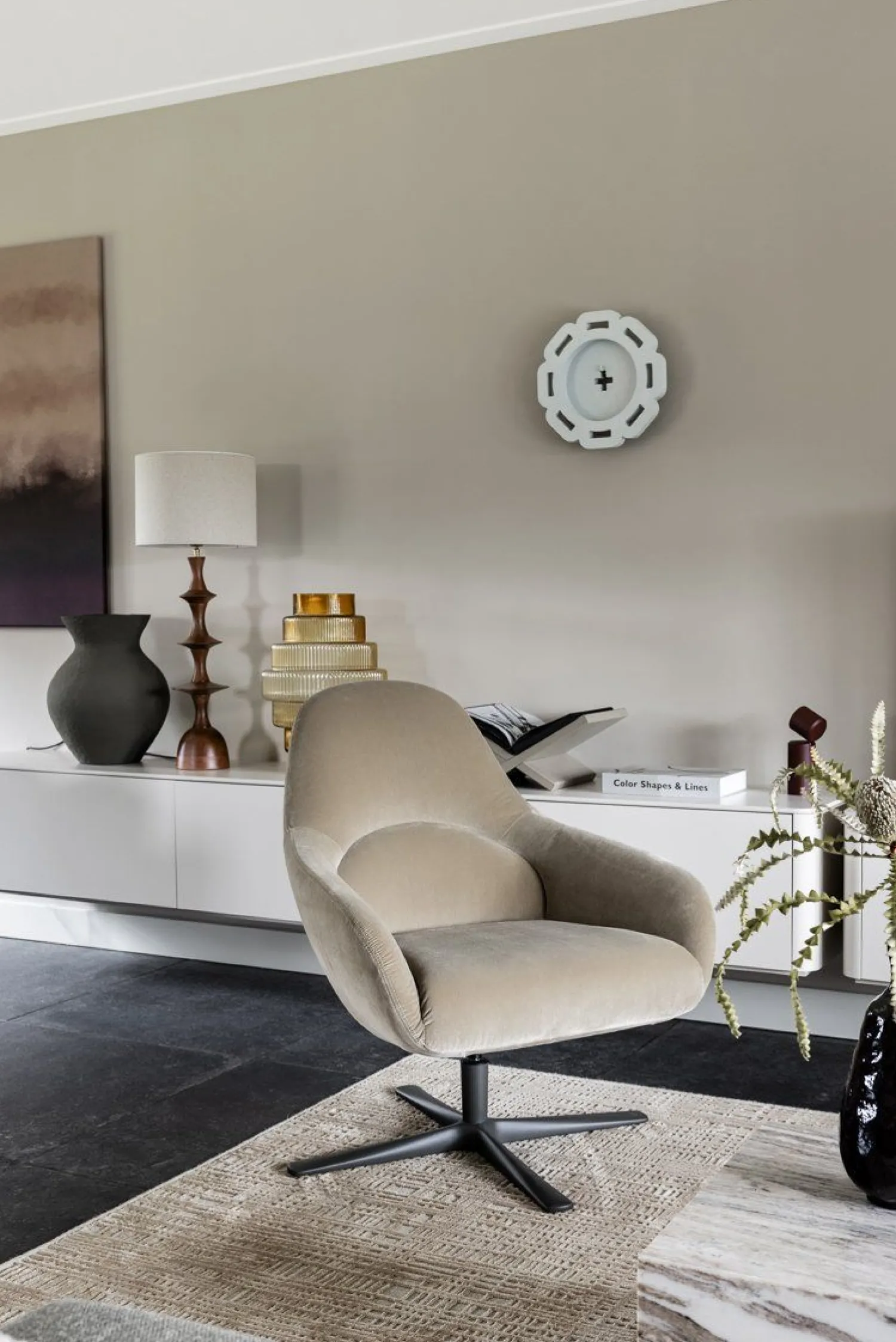 Draaifauteuils-Bert Plantagie Avia Fauteuil Cream