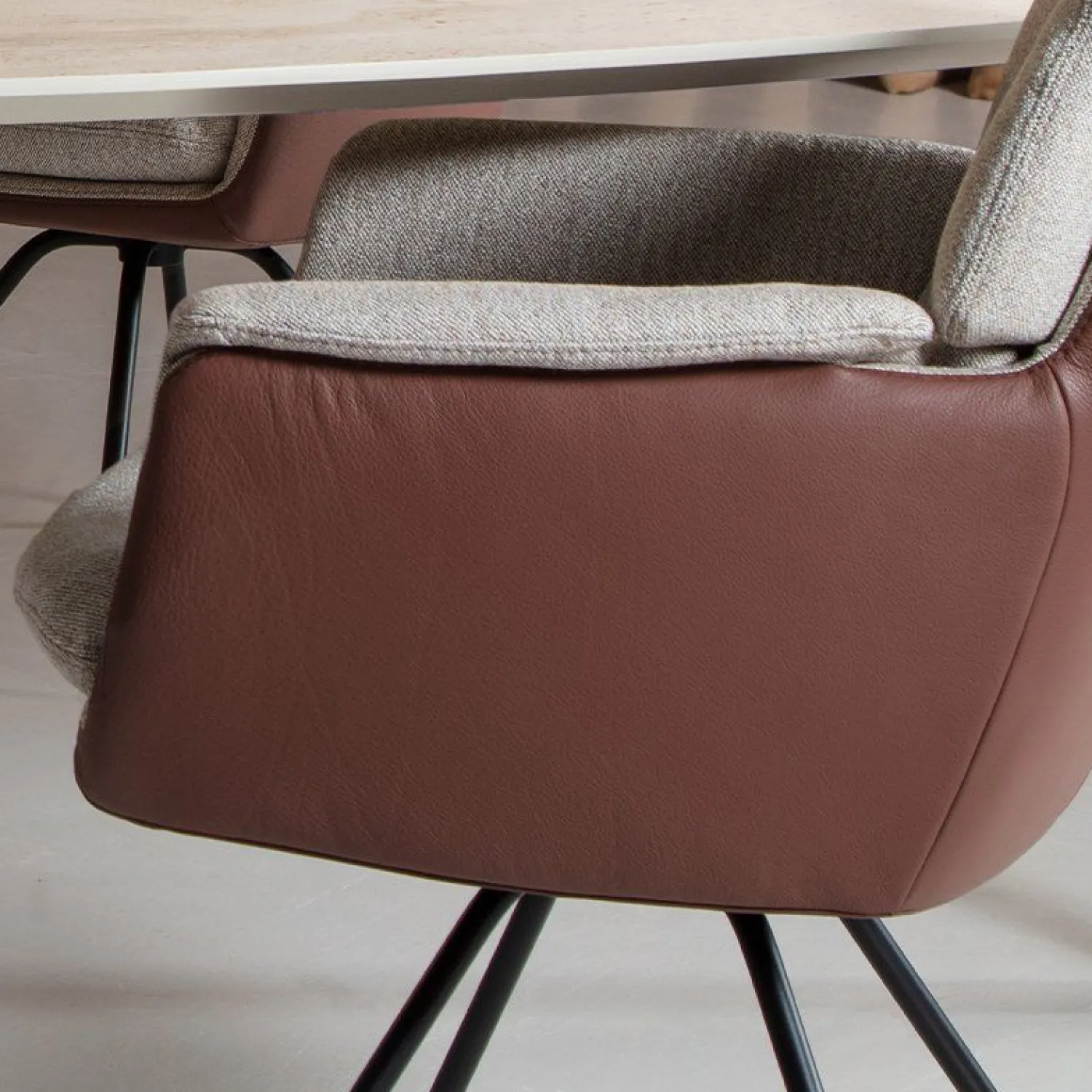 Eetkamerstoelen Met Armleuning-Gealux Avira Eetkamerstoel Grijs, Bruin