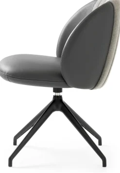 Design Stoelen|Eetkamerstoelen Met Wieltjes-Leolux Baani Eetkamerstoel Cognac