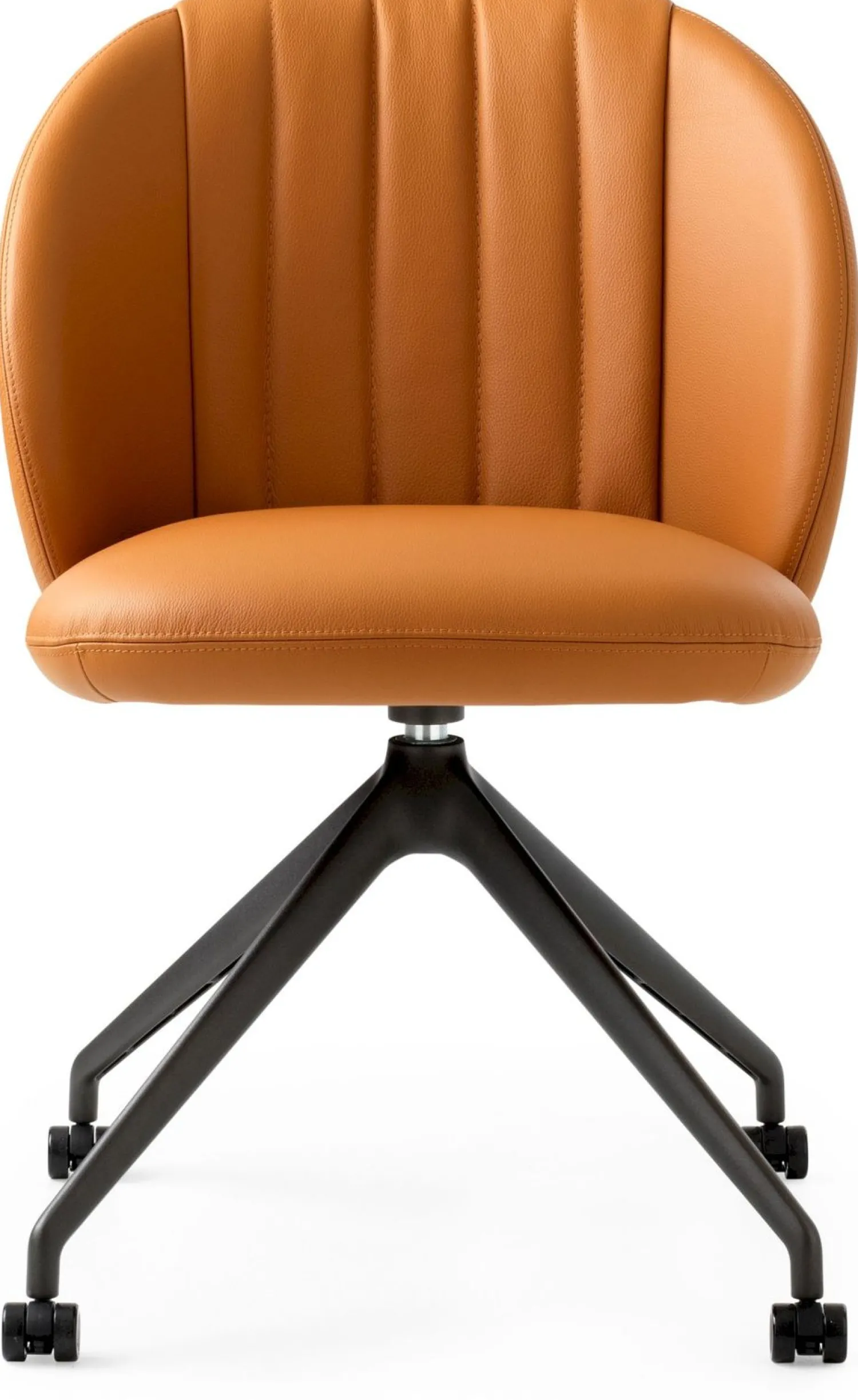 Design Stoelen|Eetkamerstoelen Met Wieltjes-Leolux Baani Eetkamerstoel Cognac
