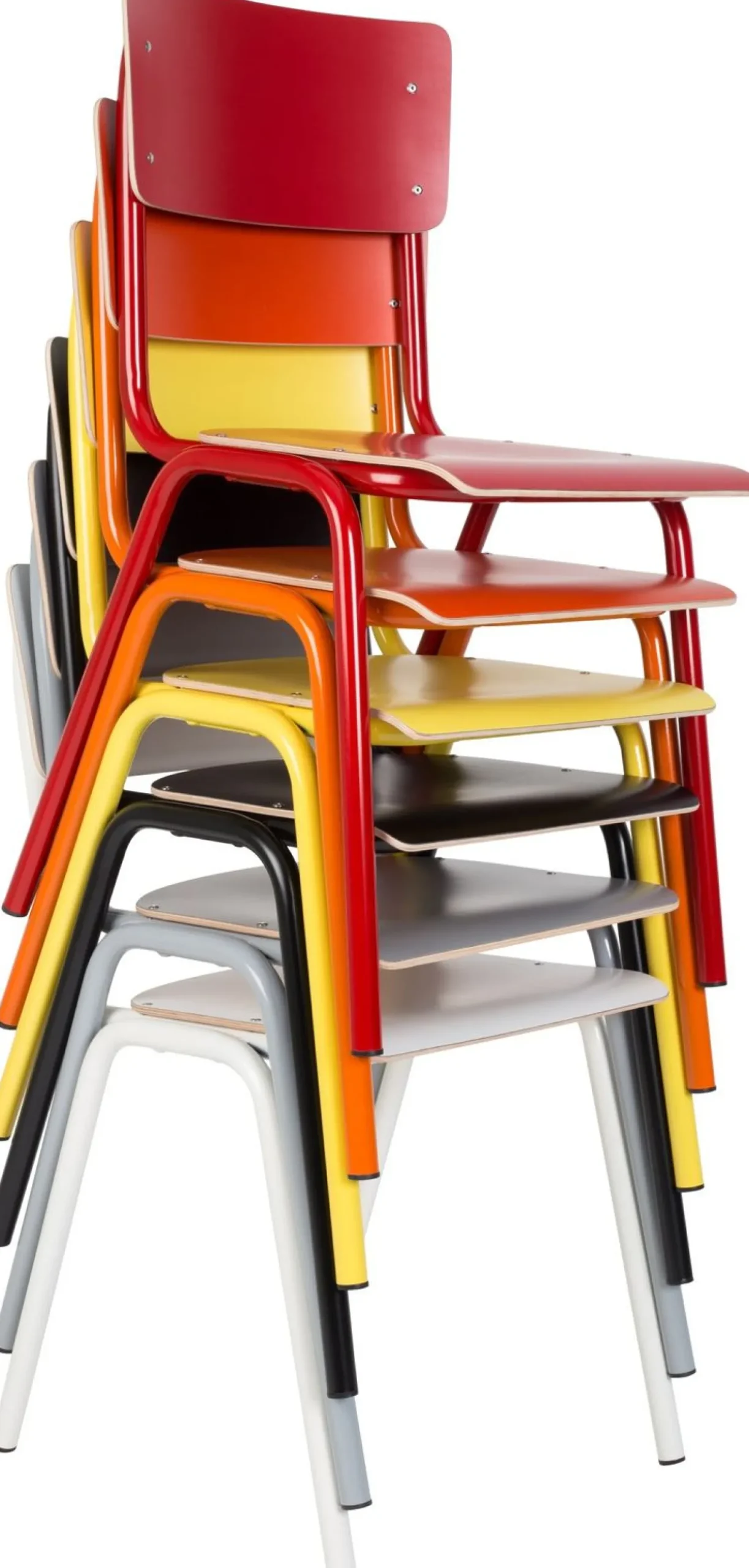Eetkamerstoelen Zonder Armleuning-Zuiver Back to School (set van 4) Eetkamerstoel White