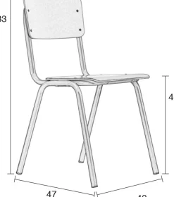 Eetkamerstoelen Zonder Armleuning-Zuiver Back to School (set van 4) Eetkamerstoel White