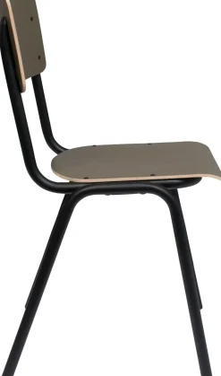 Eetkamerstoelen Zonder Armleuning-Zuiver Back to School (set van 4) Eetkamerstoel Matte Olive