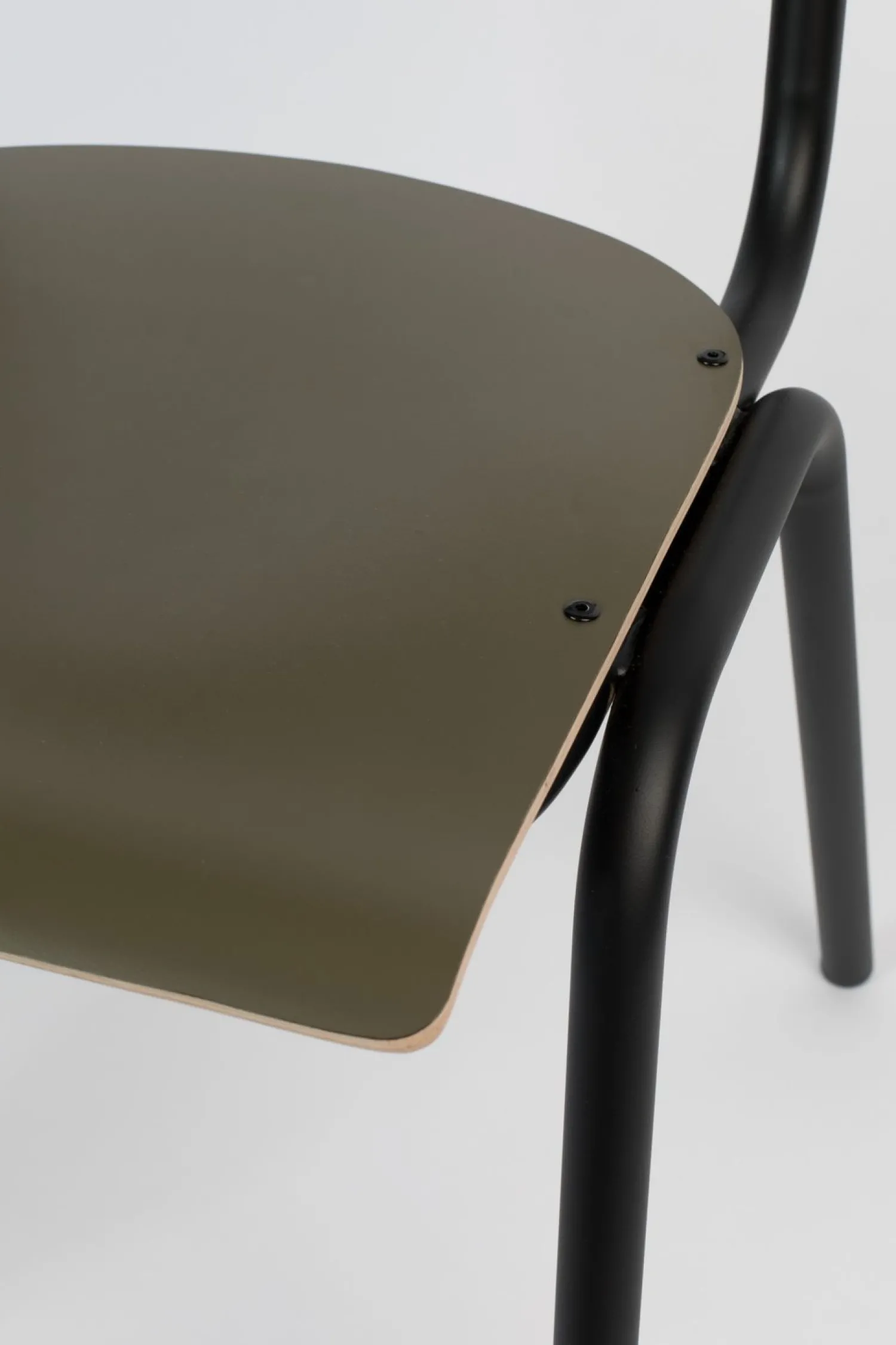 Eetkamerstoelen Zonder Armleuning-Zuiver Back to School (set van 4) Eetkamerstoel Matte Olive