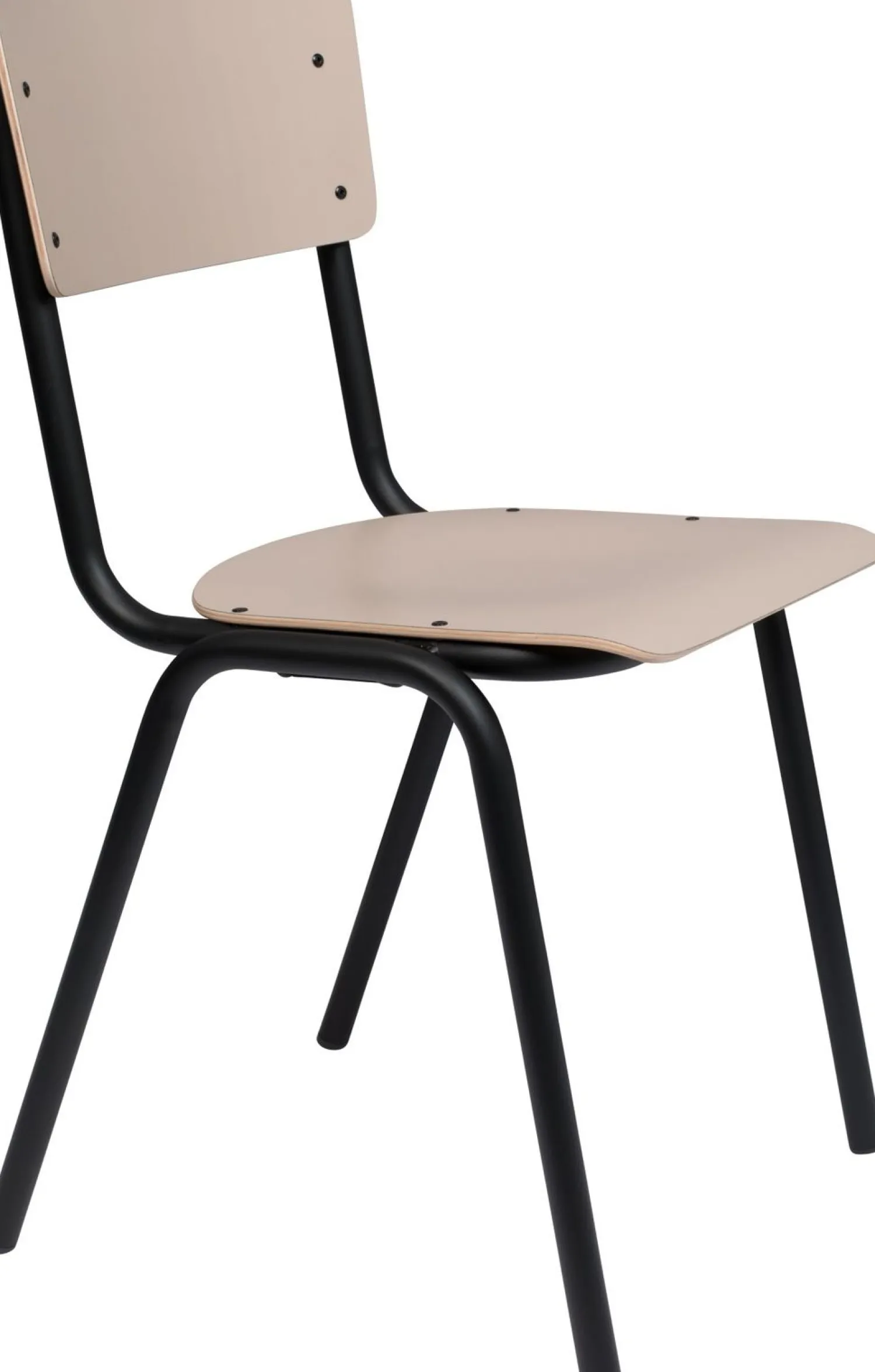 Eetkamerstoelen Zonder Armleuning-Zuiver Back to School (set van 4) Eetkamerstoel Matte Beige