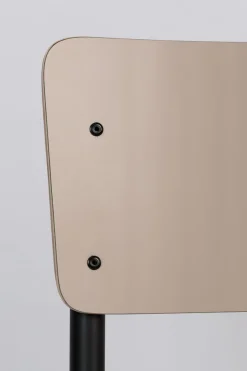 Eetkamerstoelen Zonder Armleuning-Zuiver Back to School (set van 4) Eetkamerstoel Matte Beige