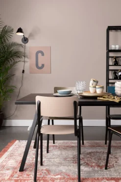 Eetkamerstoelen Zonder Armleuning-Zuiver Back to School (set van 4) Eetkamerstoel Matte Beige