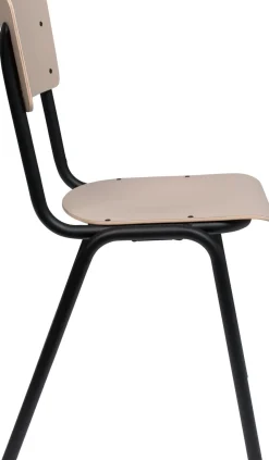 Eetkamerstoelen Zonder Armleuning-Zuiver Back to School (set van 4) Eetkamerstoel Matte Beige