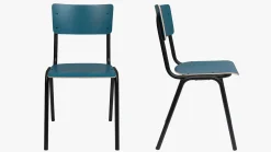 Eetkamerstoelen Zonder Armleuning-Zuiver Back to School (set van 4) Eetkamerstoel Matte Petrol