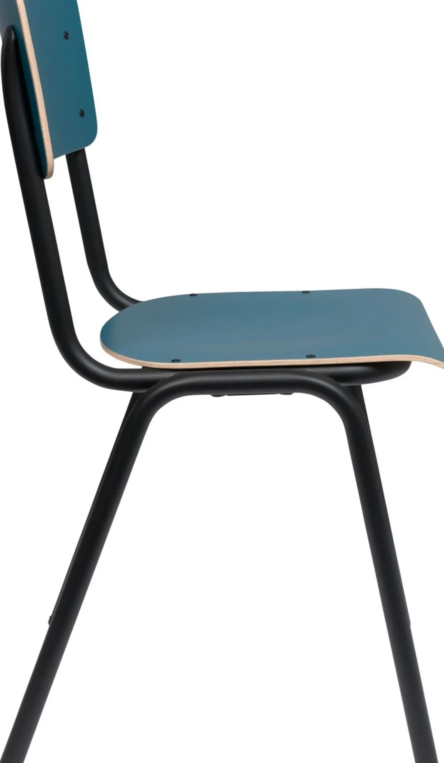 Eetkamerstoelen Zonder Armleuning-Zuiver Back to School (set van 4) Eetkamerstoel Matte Petrol