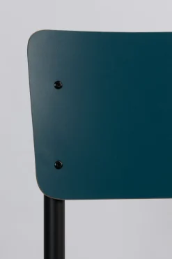 Eetkamerstoelen Zonder Armleuning-Zuiver Back to School (set van 4) Eetkamerstoel Matte Petrol