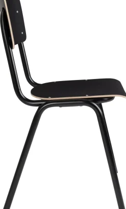 Eetkamerstoelen Zonder Armleuning-Zuiver Back to School (set van 4) Eetkamerstoel Black
