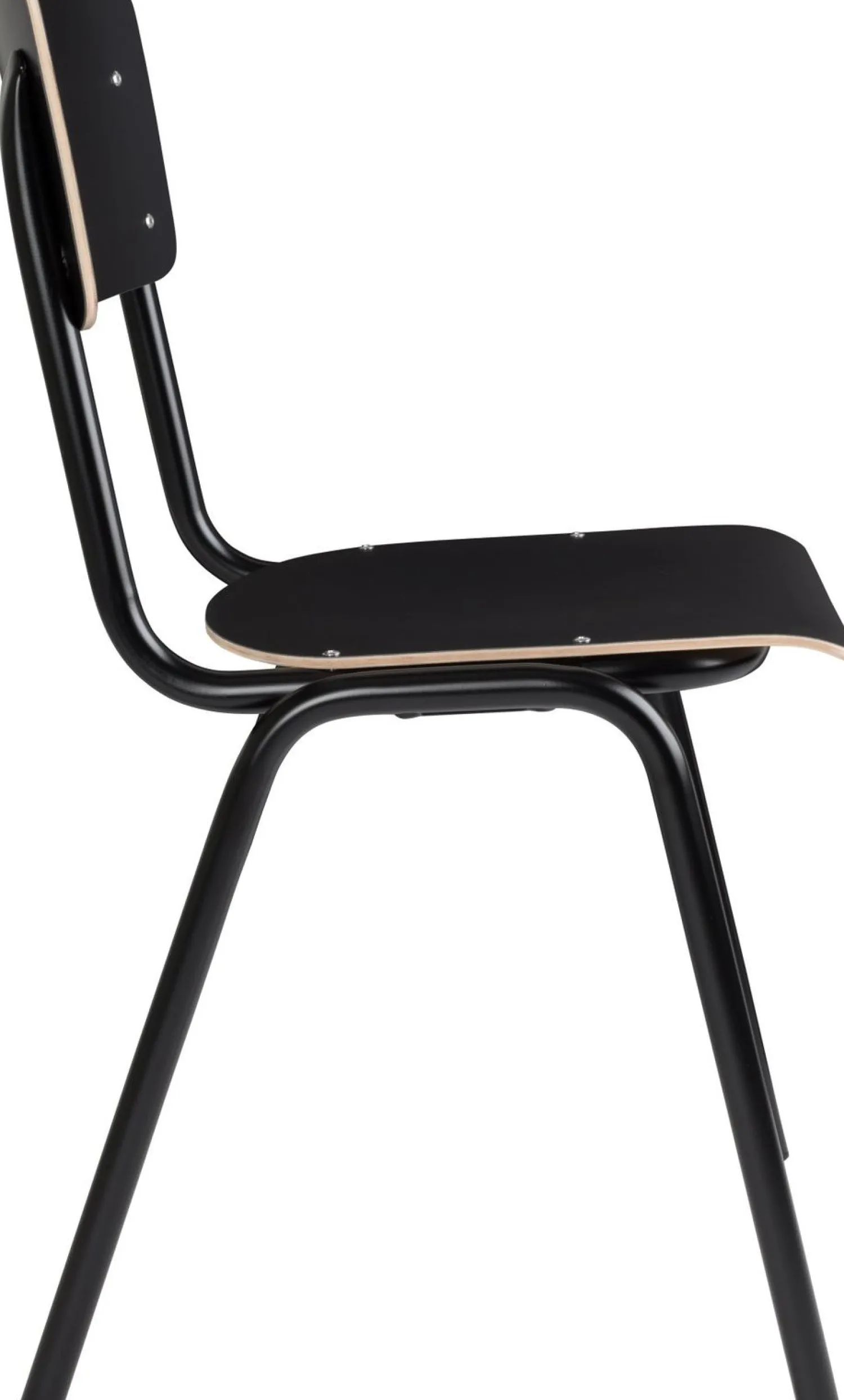 Eetkamerstoelen Zonder Armleuning-Zuiver Back to School (set van 4) Eetkamerstoel Black