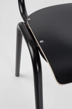 Eetkamerstoelen Zonder Armleuning-Zuiver Back to School (set van 4) Eetkamerstoel Black