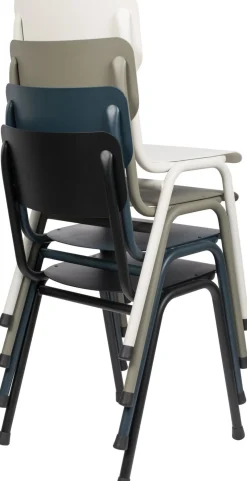 Tuinstoelen-Zuiver Back to School (set van 2) Tuinstoel Black