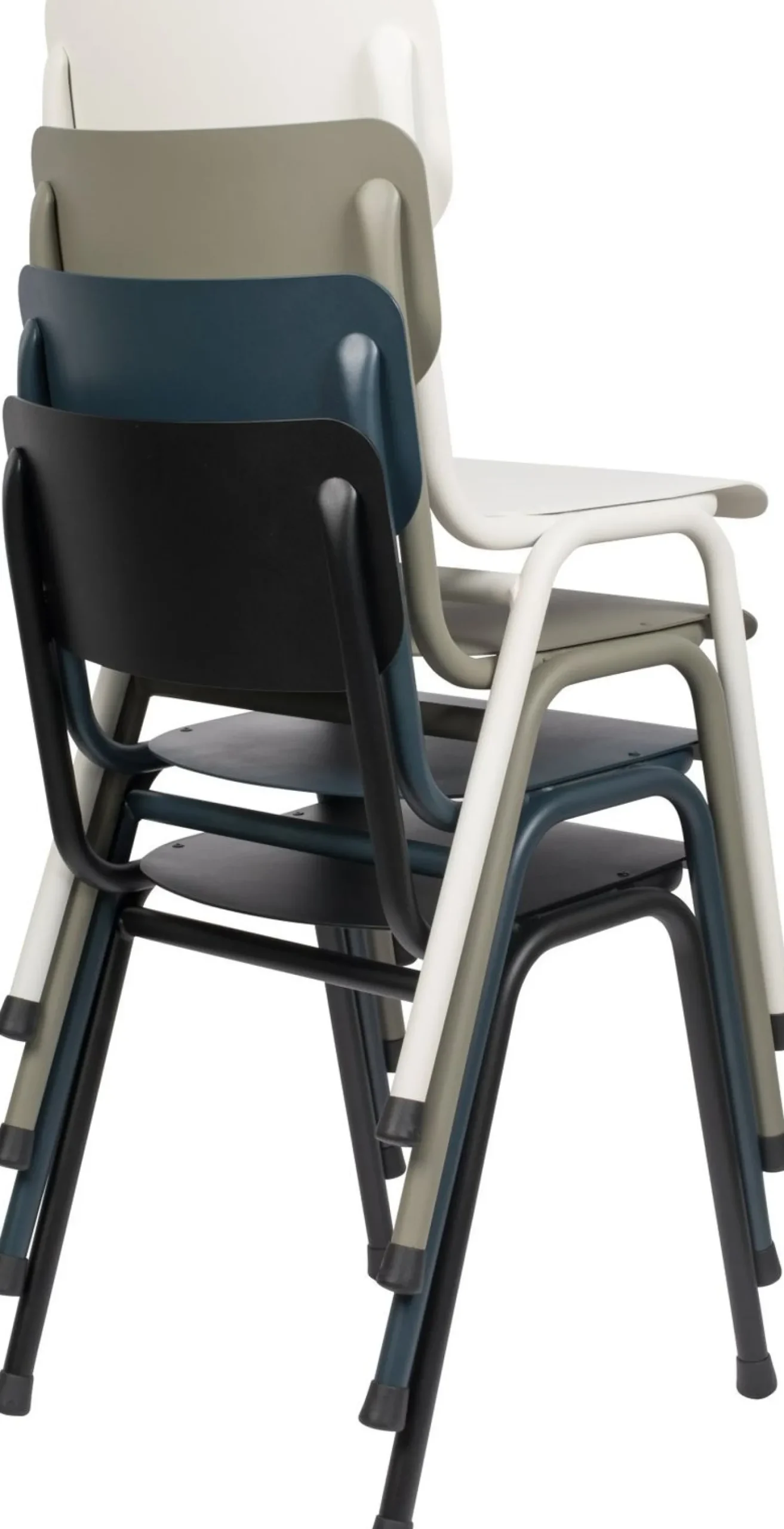 Tuinstoelen-Zuiver Back to School (set van 2) Tuinstoel Black