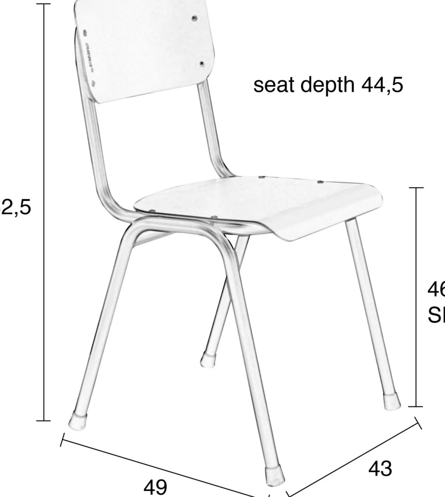 Tuinstoelen-Zuiver Back to School (set van 2) Tuinstoel Moss Grey