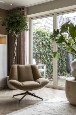 Leren Fauteuils|Draaifauteuils-Eijerkamp Collectie Balder Fauteuil Canella