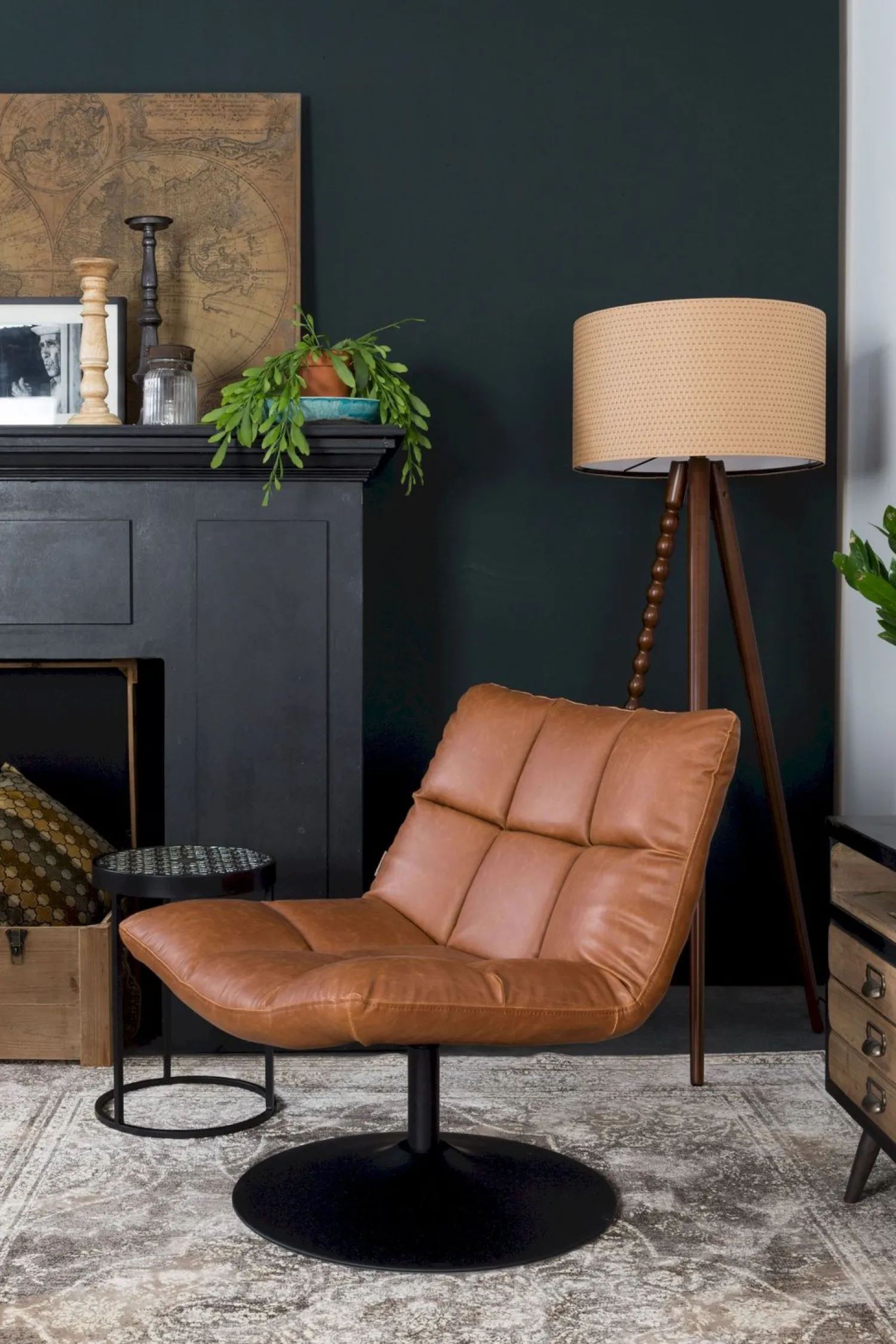 Draaifauteuils-Dutchbone Bar Fauteuil Vintage Brown