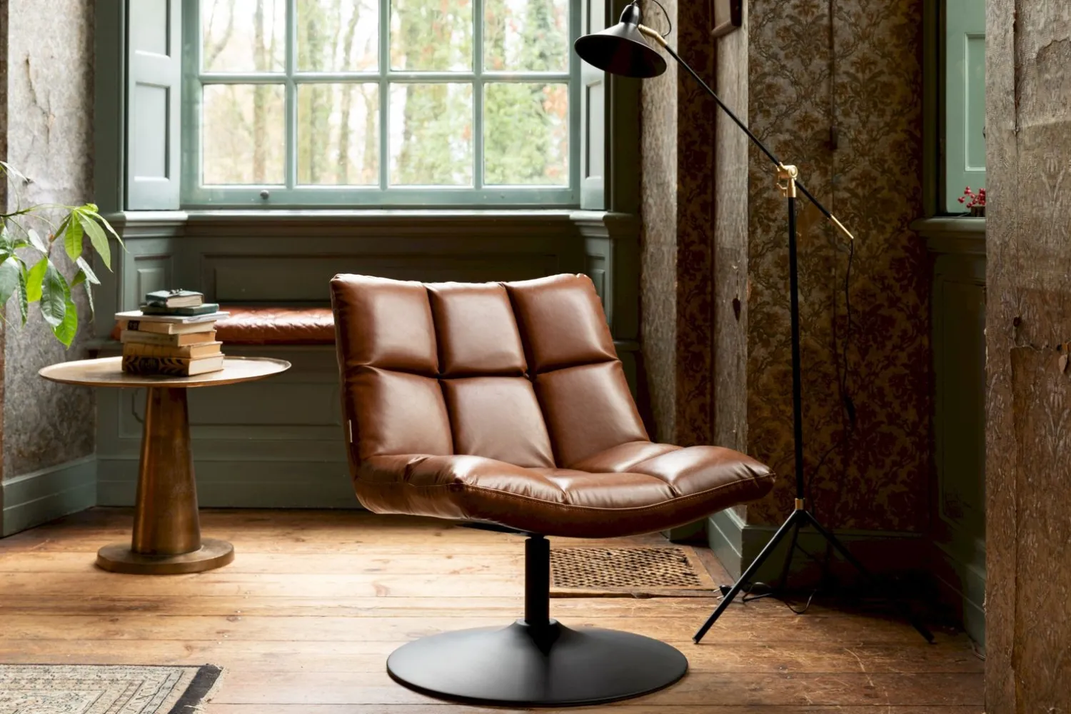 Draaifauteuils-Dutchbone Bar Fauteuil Vintage Brown