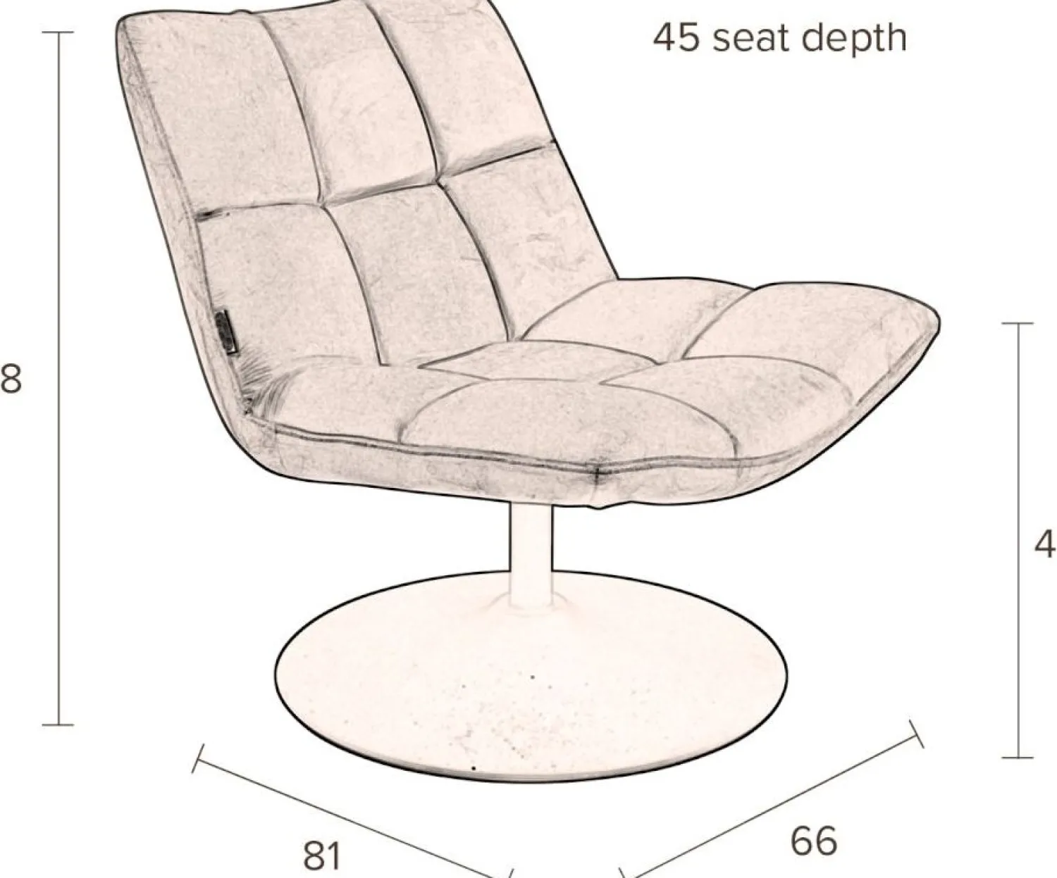 Draaifauteuils-Dutchbone Bar Fauteuil Dark Grey