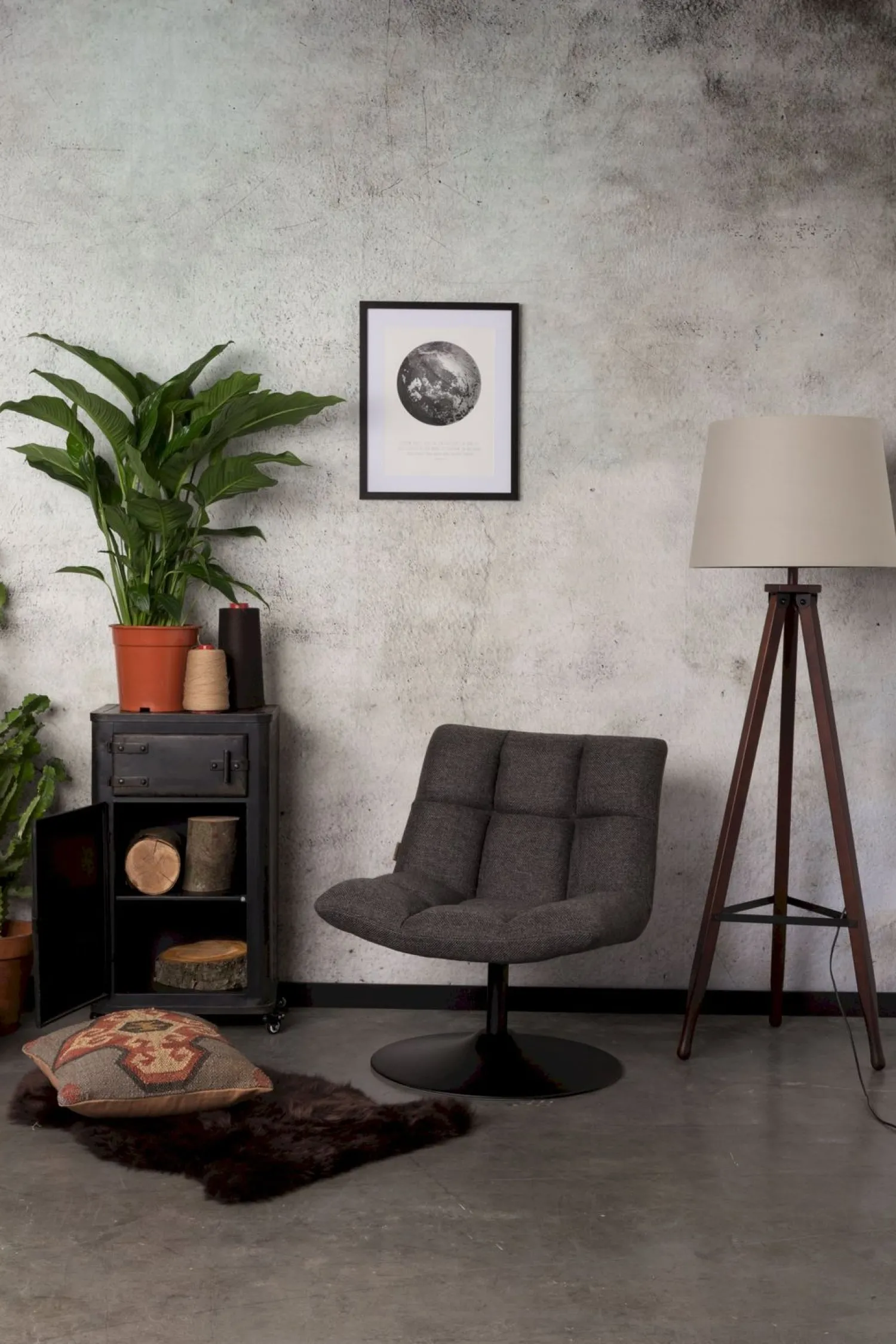 Draaifauteuils-Dutchbone Bar Fauteuil Dark Grey