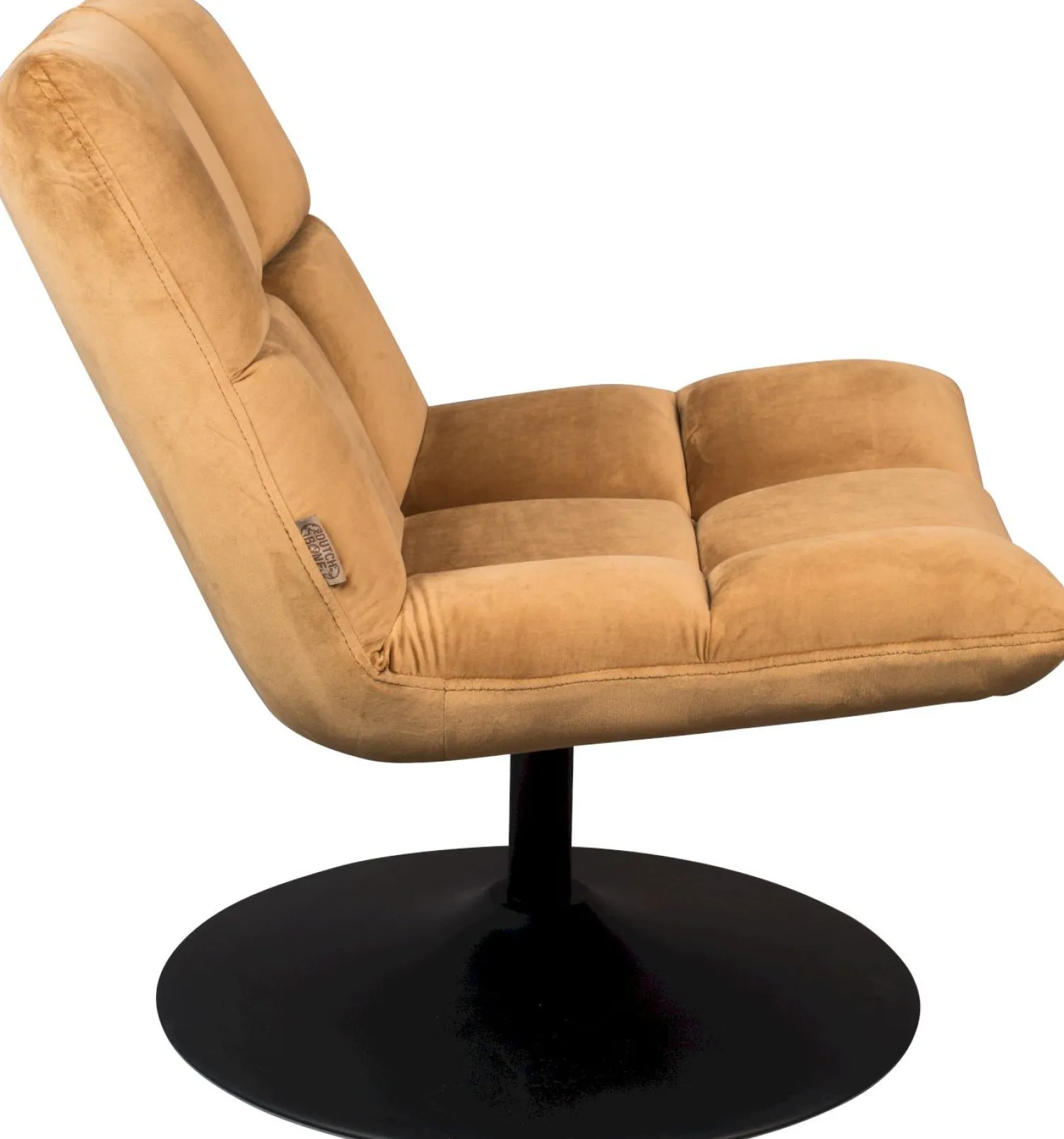 Draaifauteuils-Dutchbone Bar velvet Fauteuil Golden brown