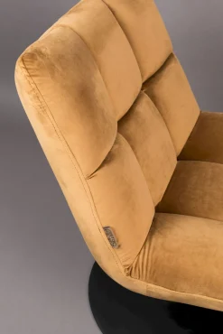 Draaifauteuils-Dutchbone Bar velvet Fauteuil Golden brown