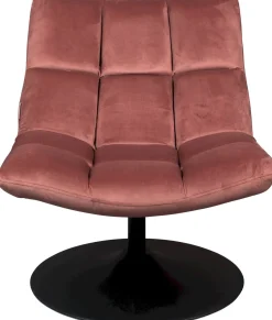 Draaifauteuils-Dutchbone Bar velvet Fauteuil Old Pink