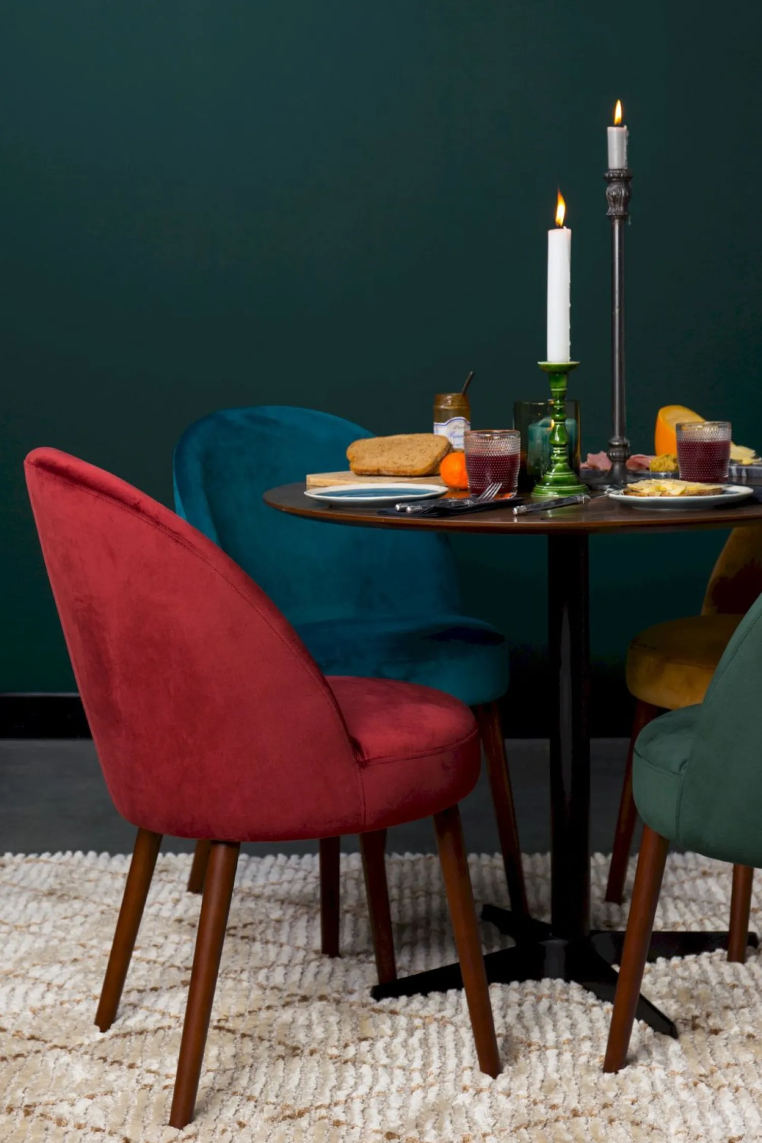 Kuipstoelen|Eetkamerstoelen Zonder Armleuning-Dutchbone Barbara Eetkamerstoel Red