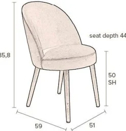 Kuipstoelen|Eetkamerstoelen Zonder Armleuning-Dutchbone Barbara Eetkamerstoel Red