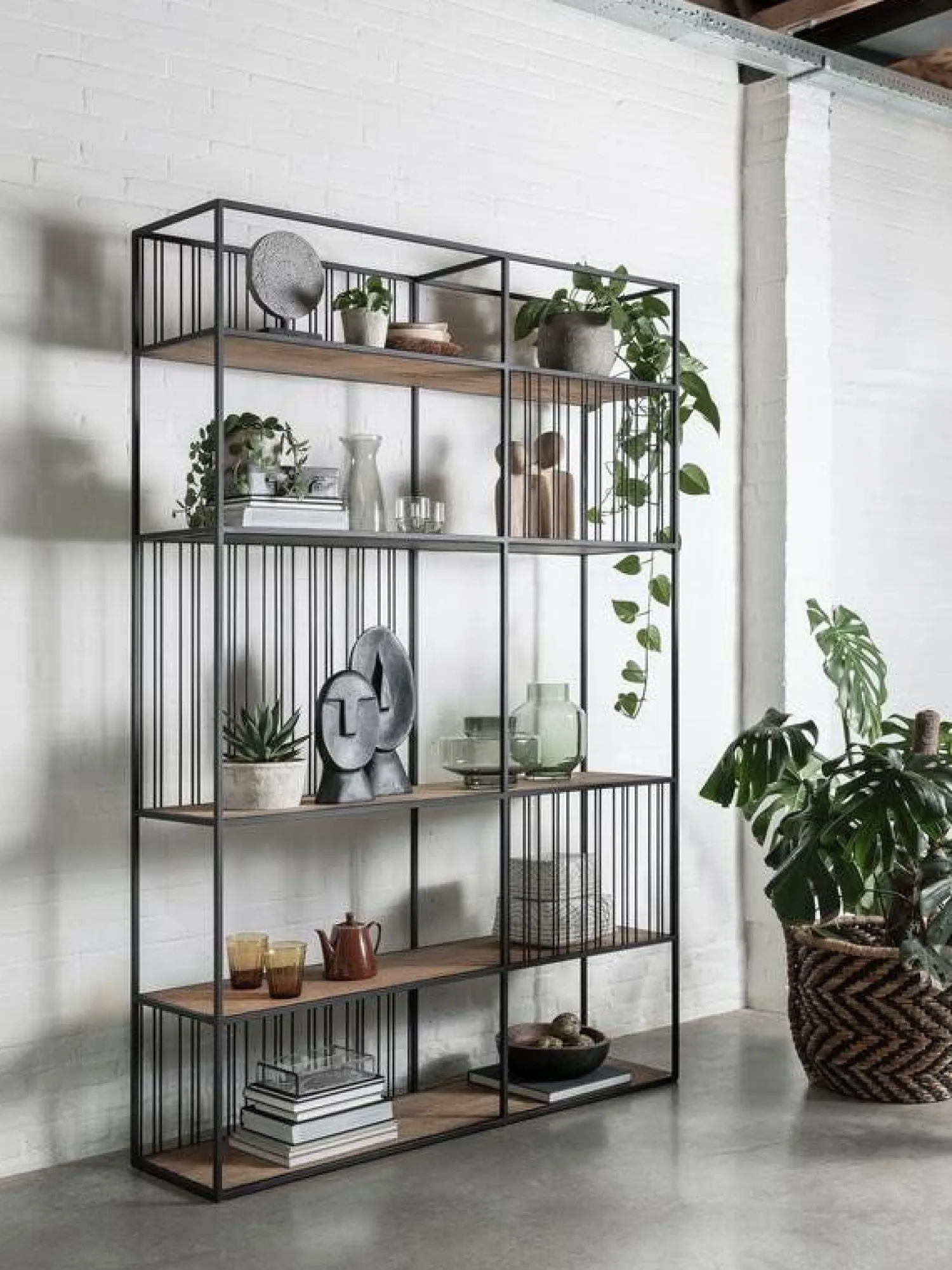 Boekenkasten-DTP Home Barra Boekenkast Bruin, Zwart