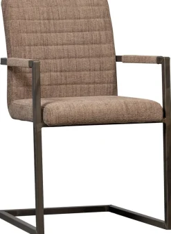 Eetkamerstoelen Met Armleuning-WOOOD Bas Armstoel Brown Melange