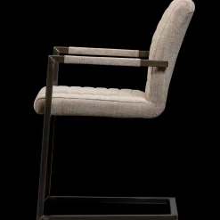Eetkamerstoelen Met Armleuning-WOOOD Bas Armstoel Zand Melange